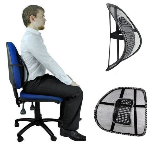 Back Rest With Lumbar Support Mesh Cushion Pad