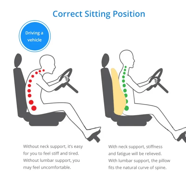 Universal Lumbar Support Cushion For Car | Back Posture Support - Image 5